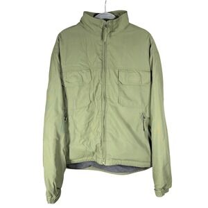 Old Navy Mens Fleece Lined Utility Jacket Olive Green Full Zip Nylon RN 54023 M